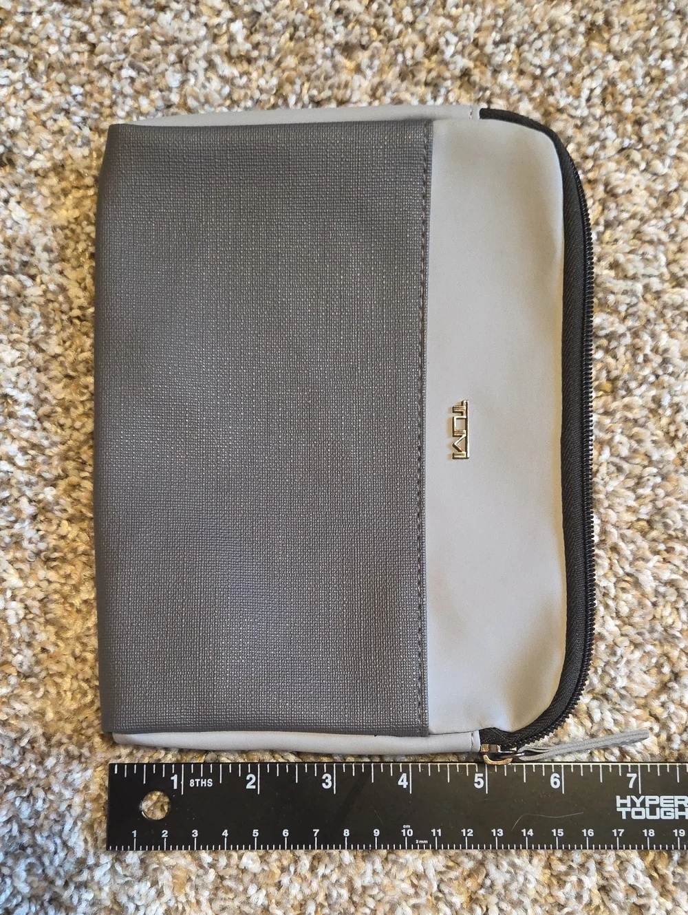 TUMI Grey Two-Tone Travel Pouch